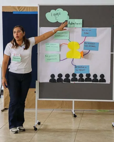 Participante comparte una propuesta con el grupo